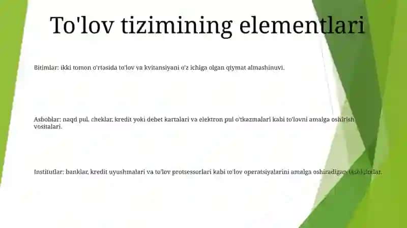 To’Lov Tiziming Mazmuni Va Uning Elementlari 2