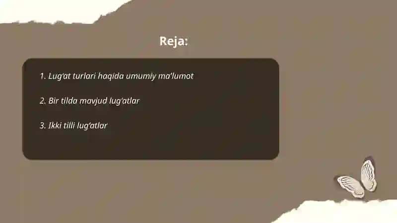 Lugʻat turlari haqida malumot tayyorlash 2