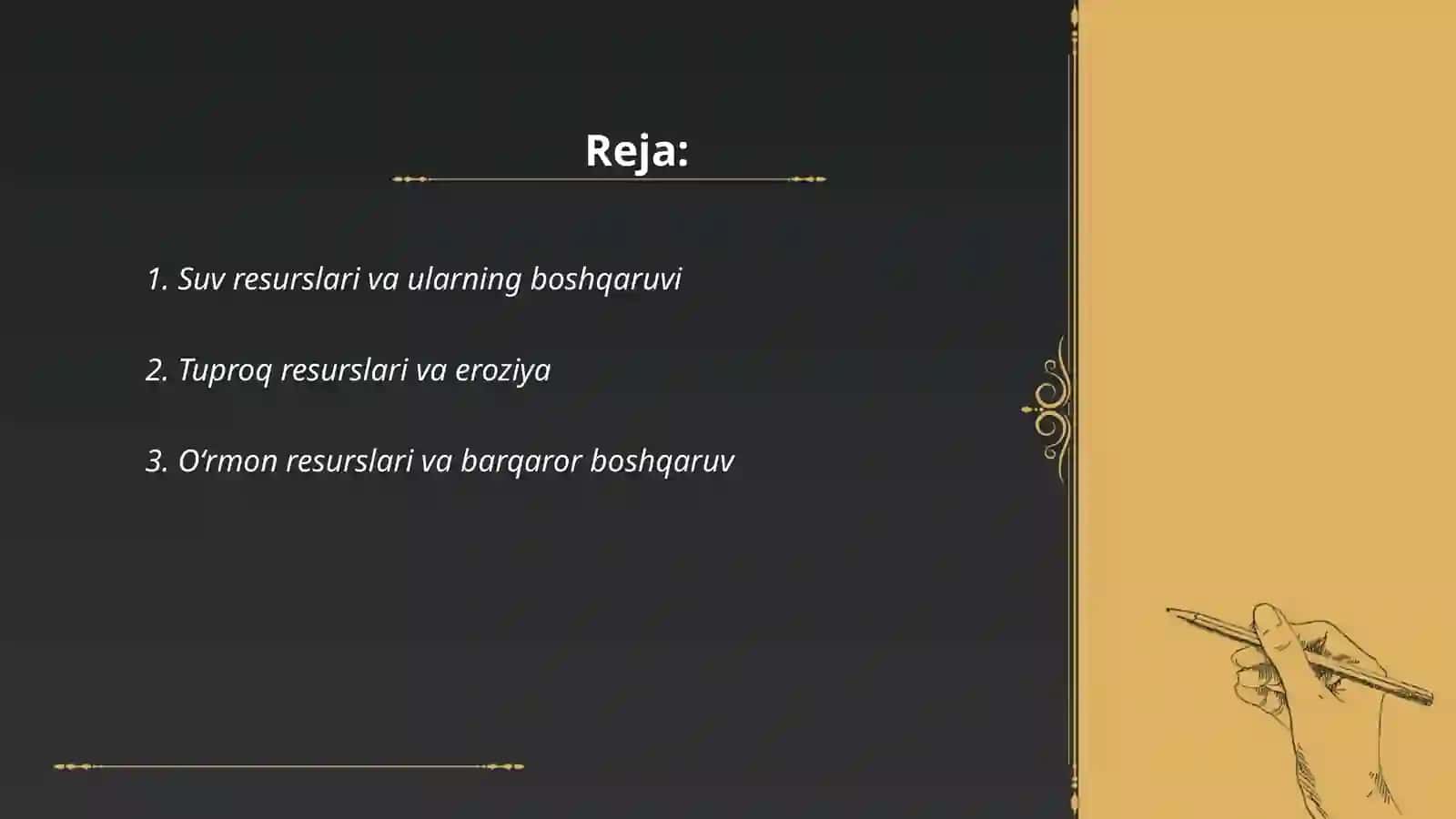 Suv resurslari va ularning boshqaruvi 2
