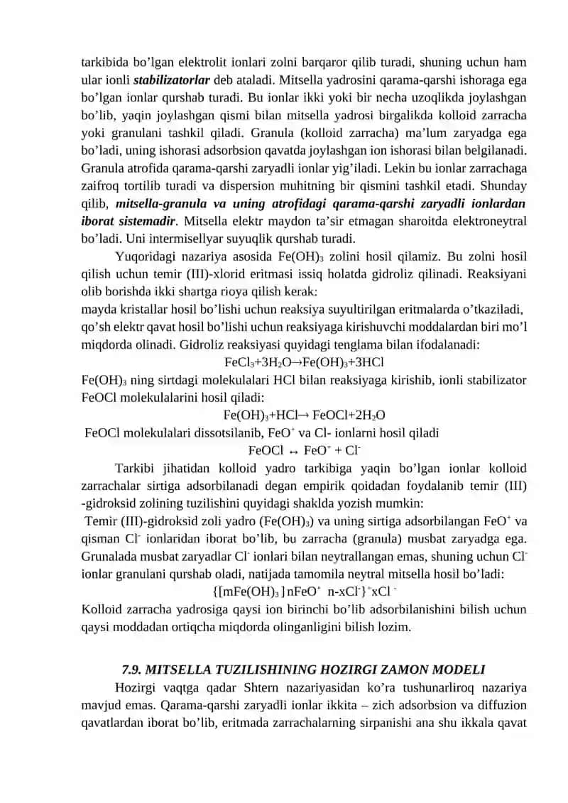 Kolloid zarrachalar tuzilishi 2