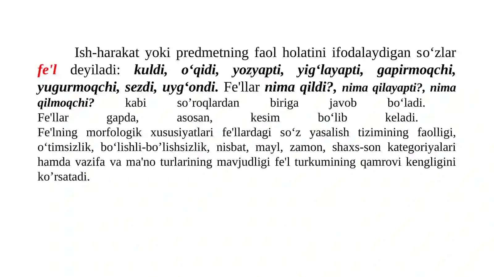 Fe’l so‘z turkumi 2