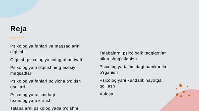 Psixologiya fanlari va maqsadlari 2