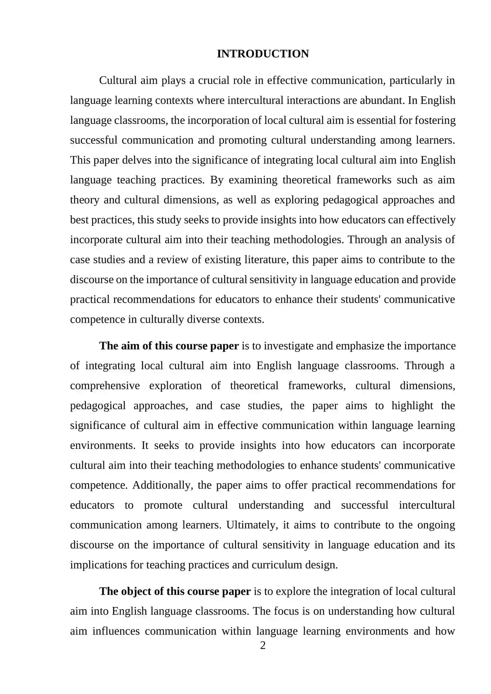 CULTURAL AIM OF TEACHING 2