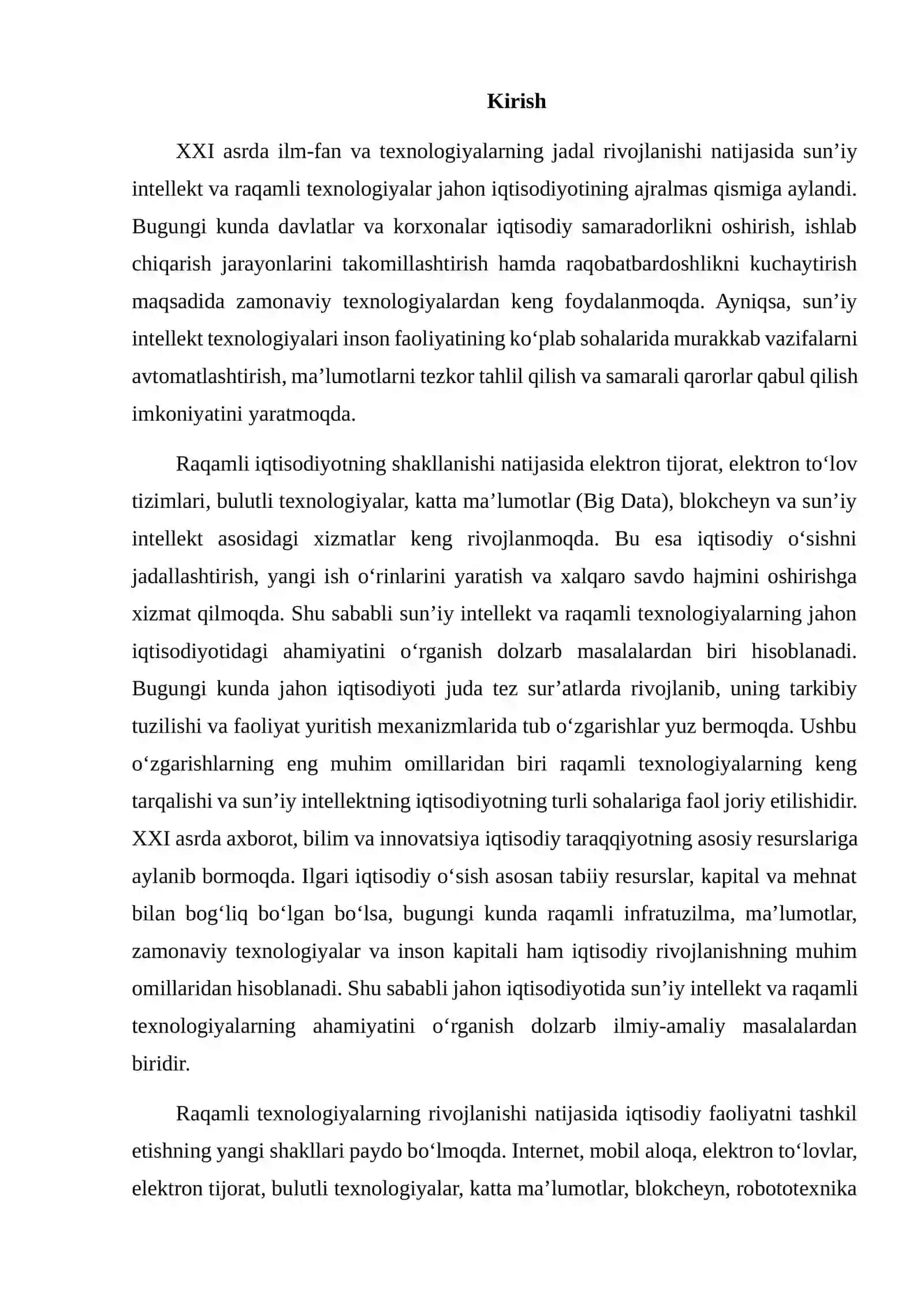 JAHON IQTISODIYOTIDA SUN’IY INTELLEKT VA RAQAMLI TEXNOLOGIYALARNING AHAMIYATINI O‘RGANISH 2