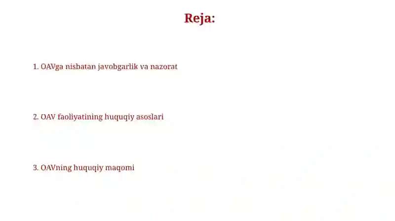 OAVning huquqiy maqomi 2
