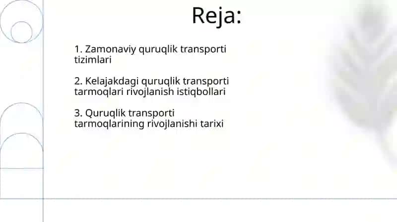 Quruqlik transport tarmoqlarining rivojlanishi 2