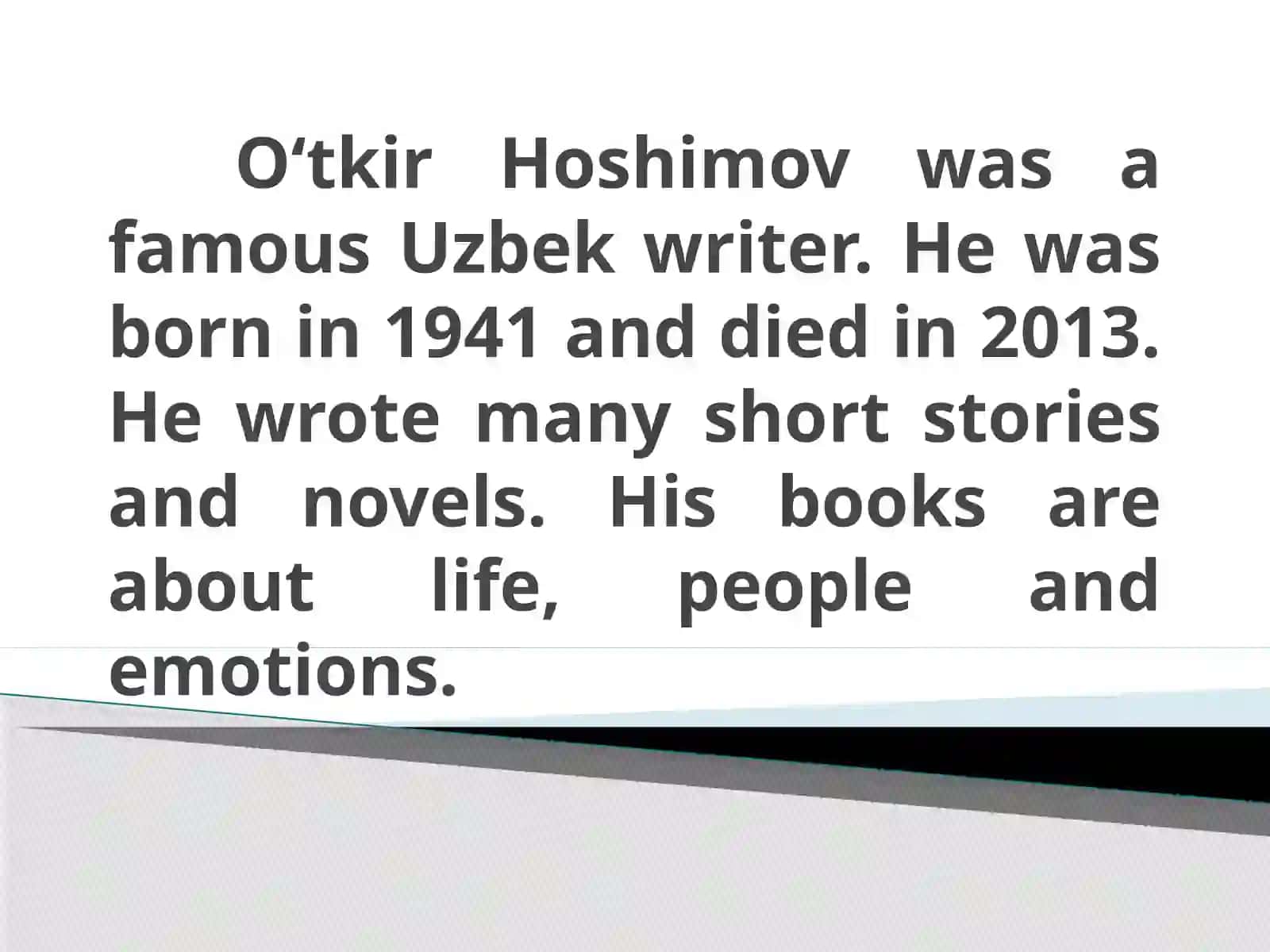 O‘TKIR HOSHIMOV’S“IKKI ESHIK ORASI” 2