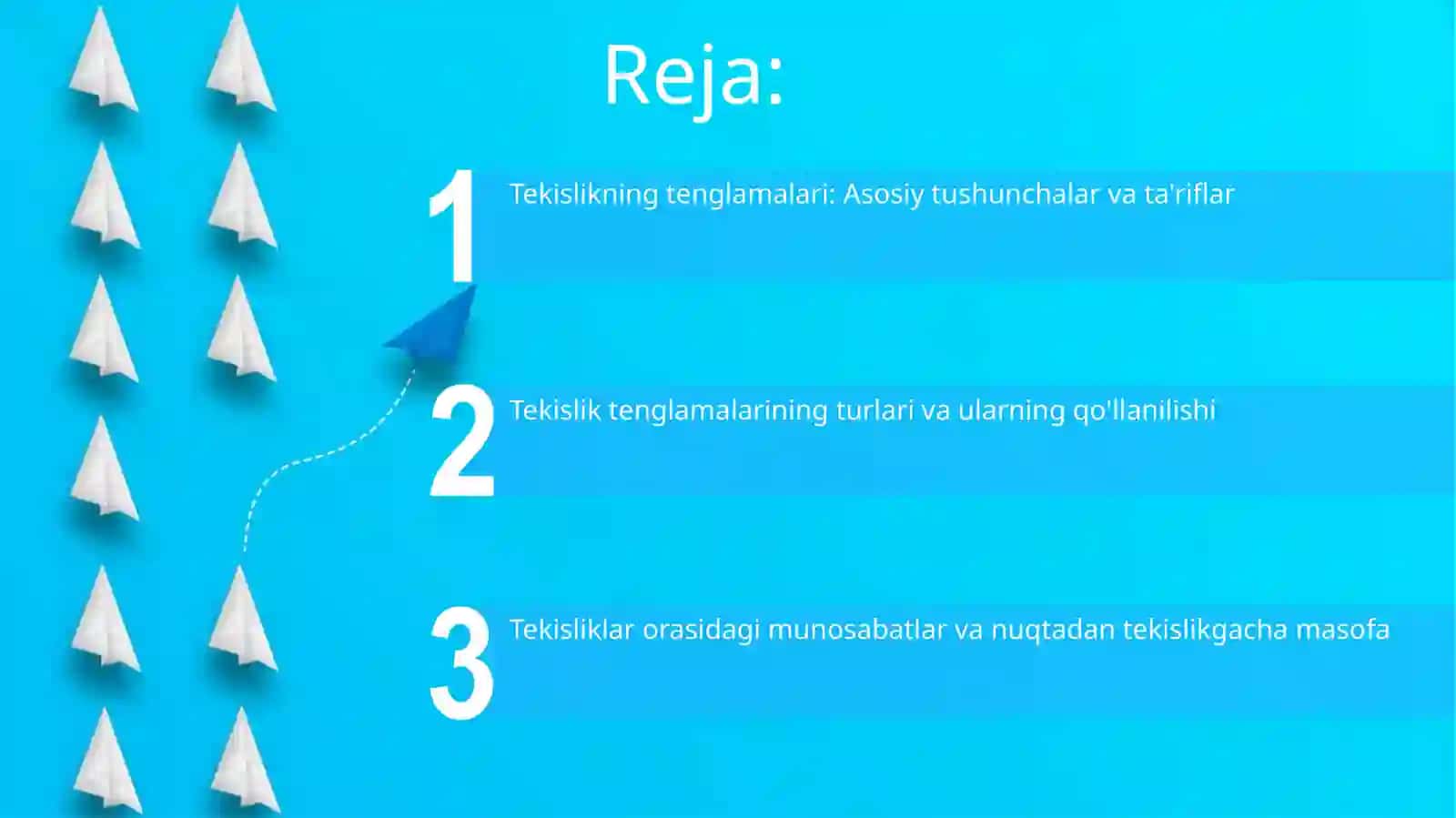 Fazoda tekislik tenglamalari 2