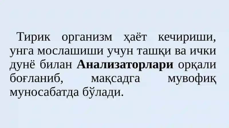 Анализаторлар физиологияси 2