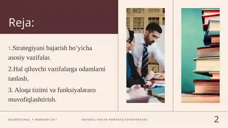 Strategiyani bajarish bo'yicha asosiy vazifalar 2