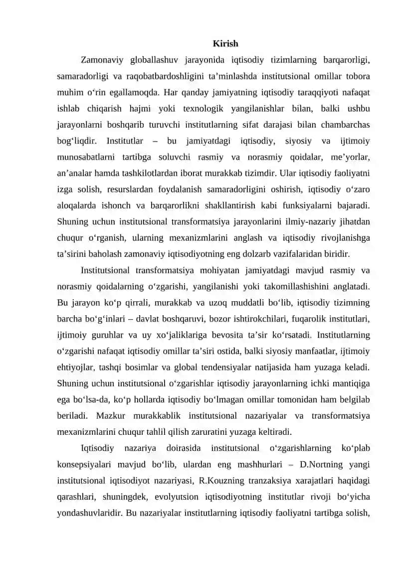 Institutsional transformatsiya va o'zgarish mexanizmlari 2