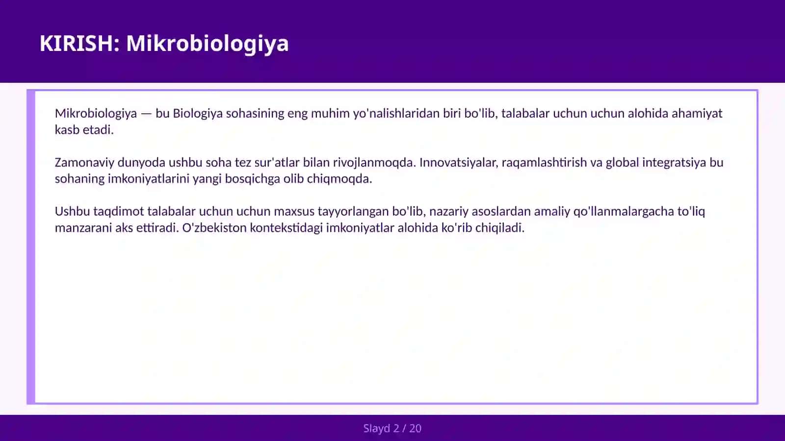 Mikrobiologiya - Bakteriya virus — talabalar uchun 2