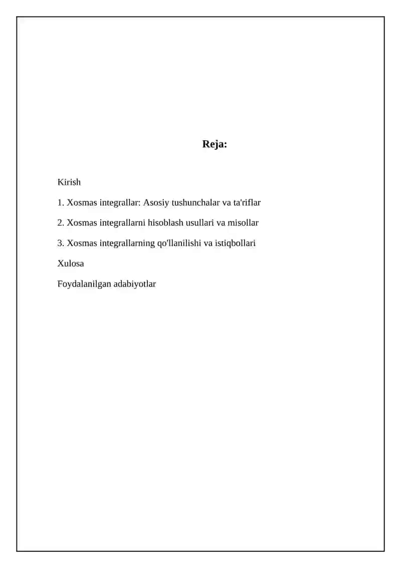 Xosmas integrallar 2