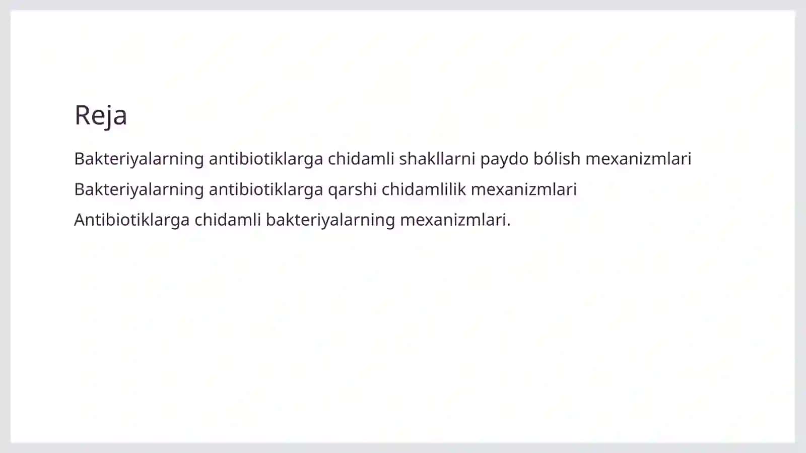 Bakteriyalarning antibiotiklarga chidamli shakllarni paydo bólish mexanizmlari 2