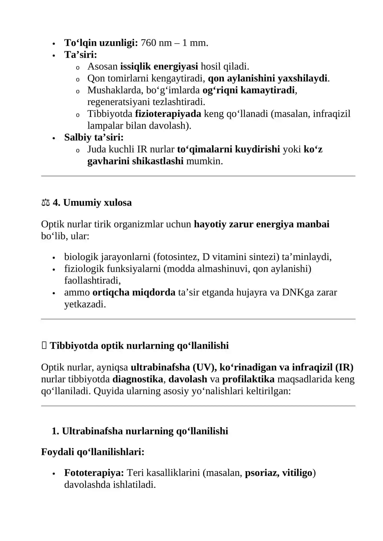 Optik nurlarning tirik organizmlarga ta’siri 2