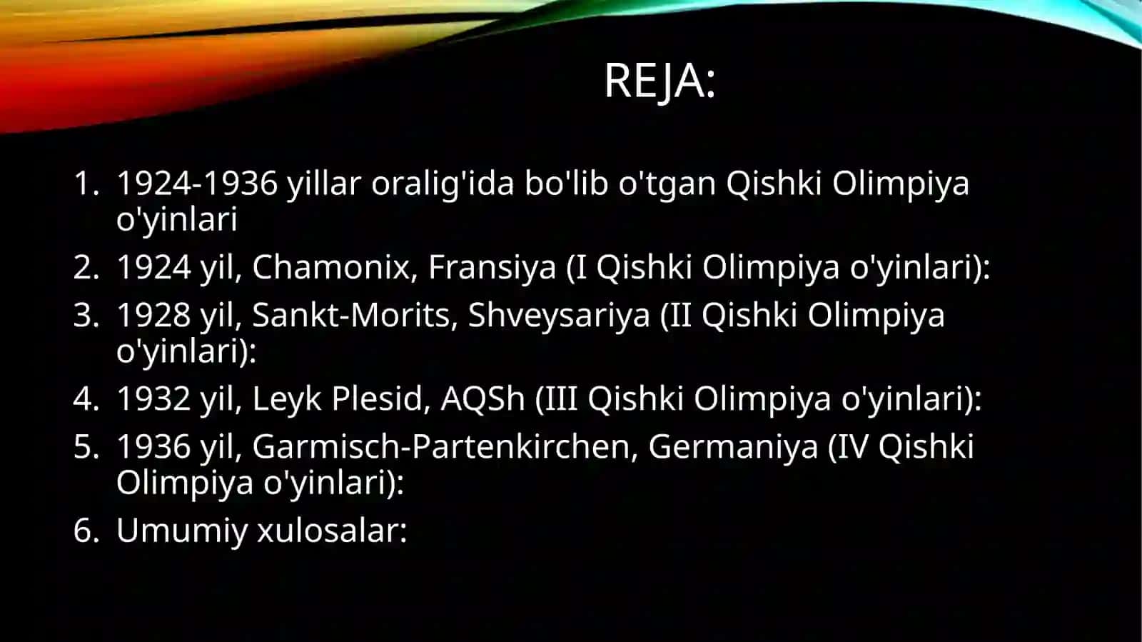 1924-1936 yillarda o‘tkazilgan qishki Olimpiya o‘yinlari 2
