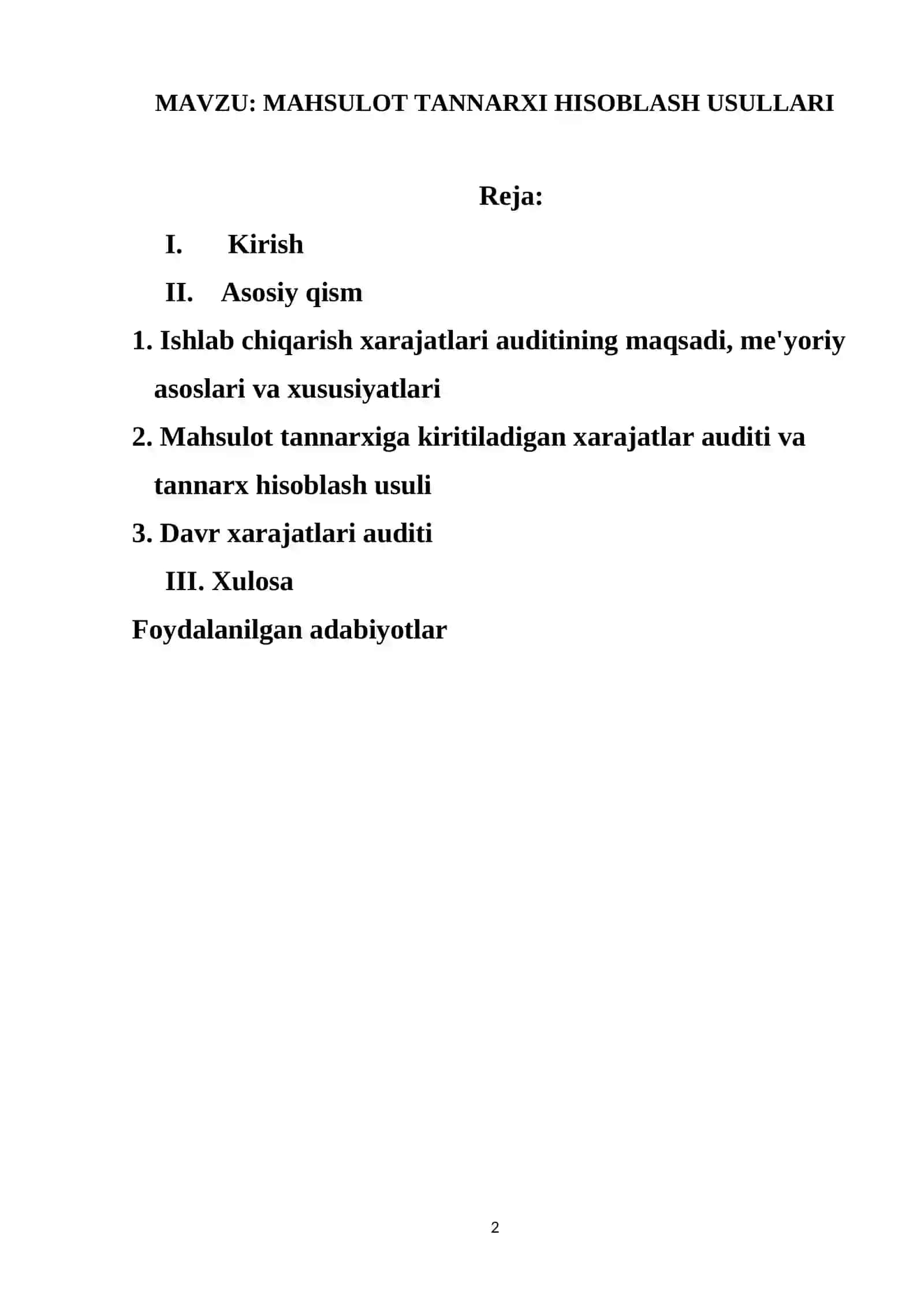 MAHSULOT TANNARXI HISOBLASH USULLARI 2