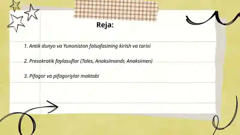 Antik dunyo va Yunoniston falsafasi 2