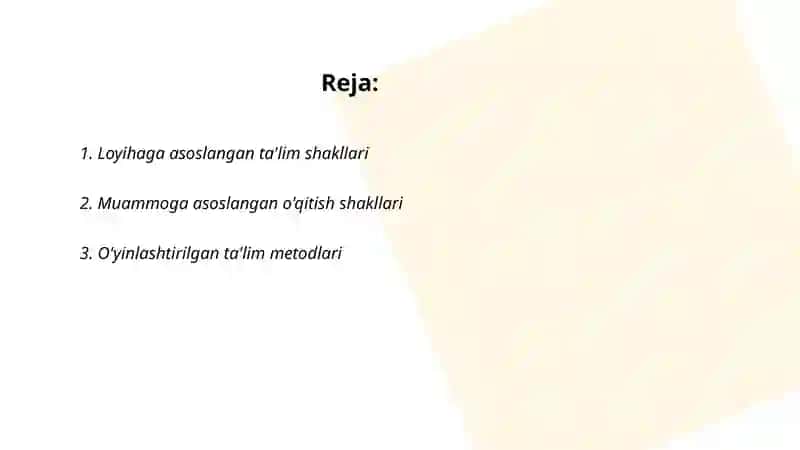 Pedagogik metodning noananaviy shakllari 2