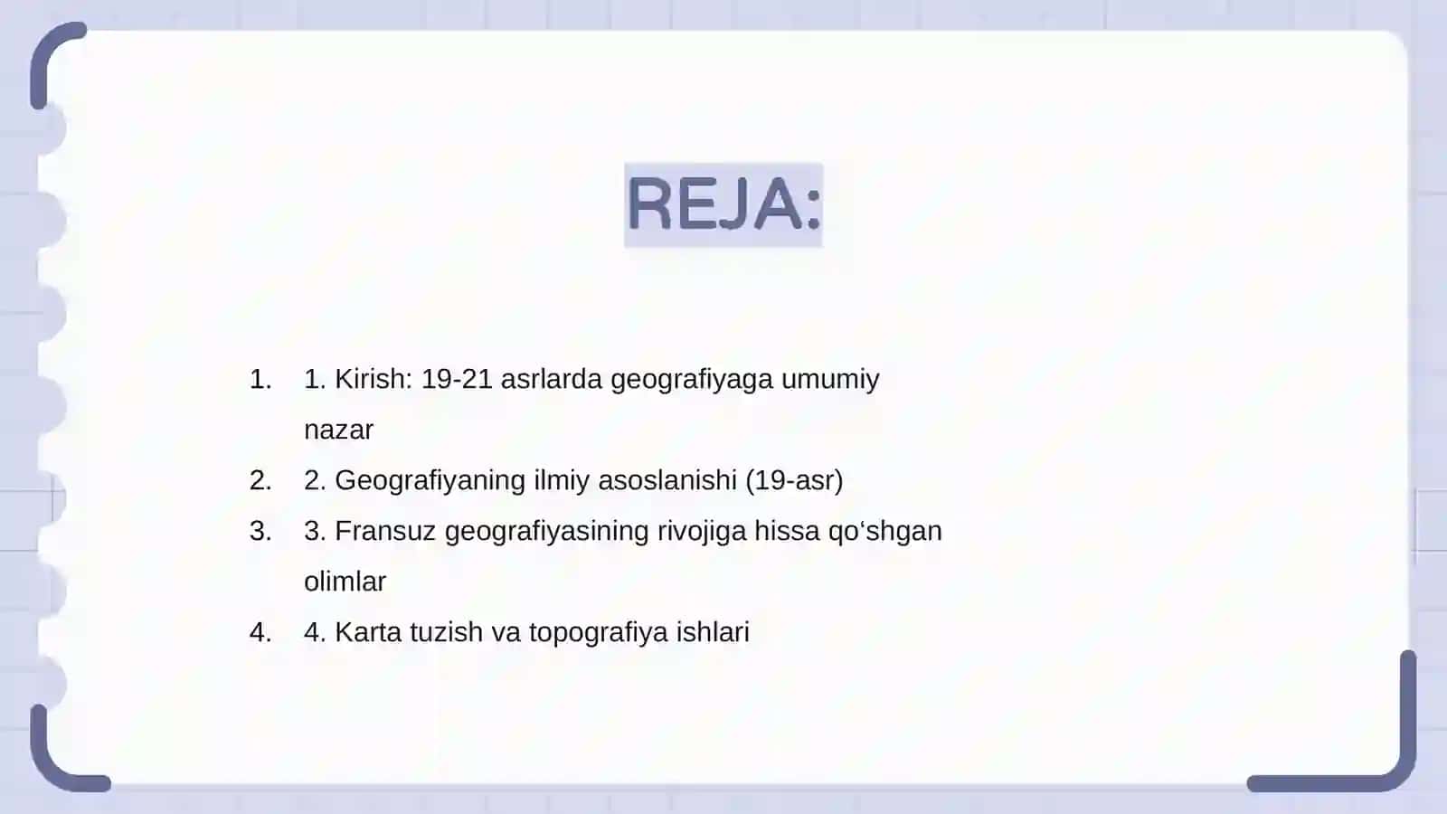 19 -21 asrlarda Fransiyada geografiyaning rivojlanish xususiyatlari 2