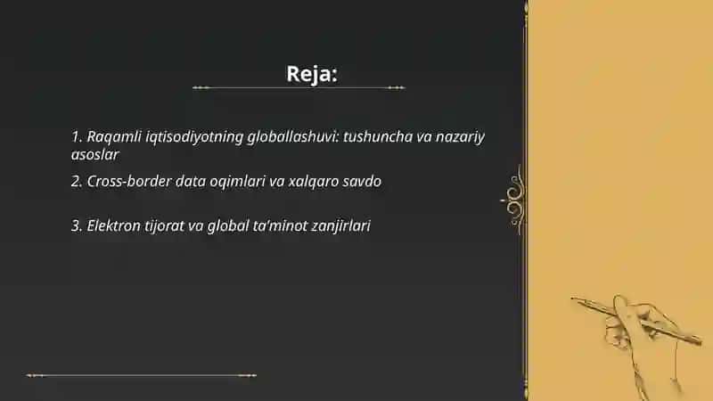 Raqamli iqtisodiyot globallashuvining yangi bosqichi sifatida 2