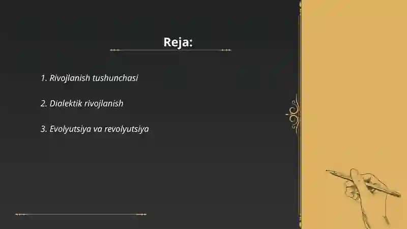 Rivojlanishning umumiy qonunlari va kategoriyalari 2