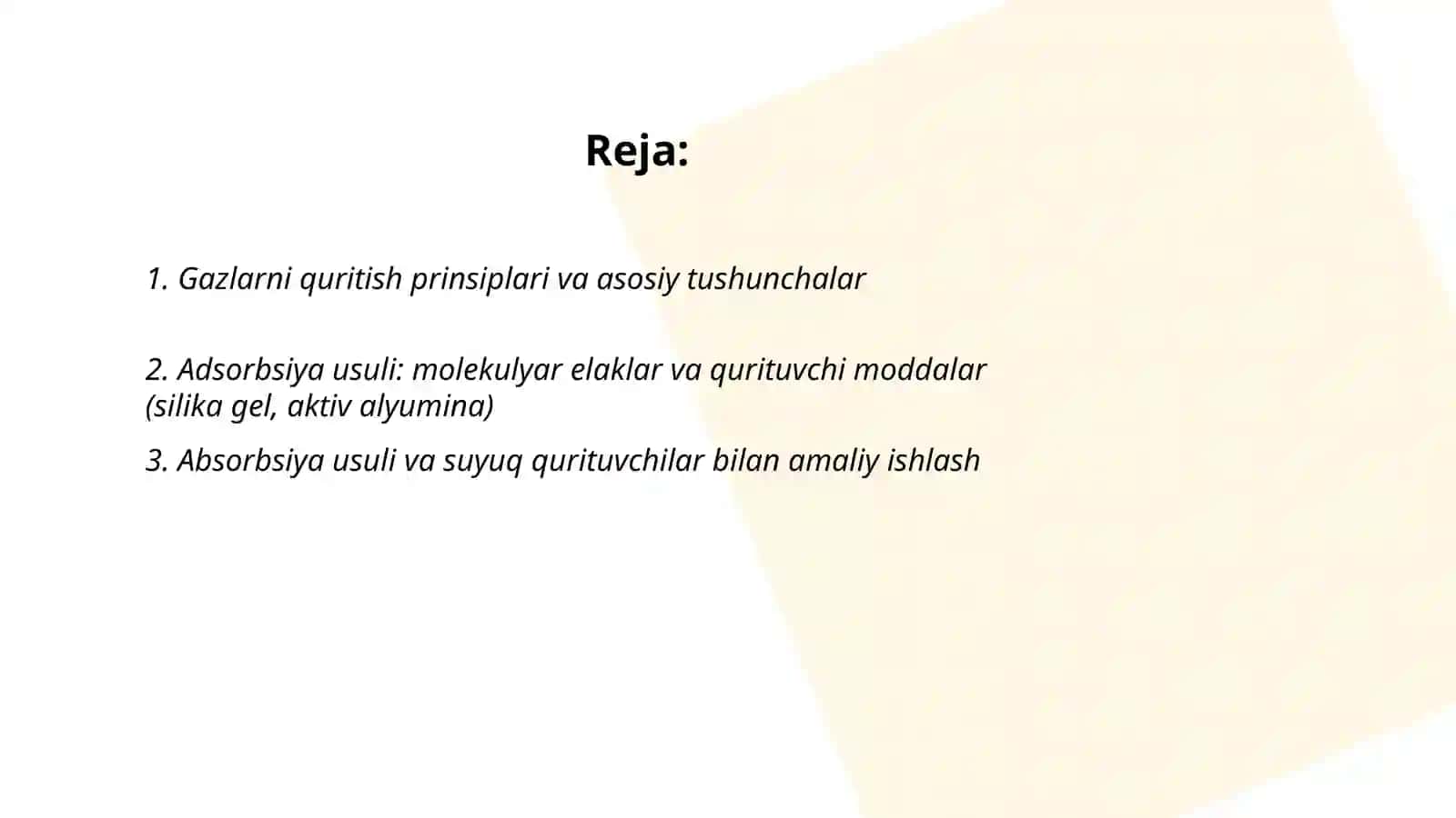 Gazlarni quritish jarayonlari 2