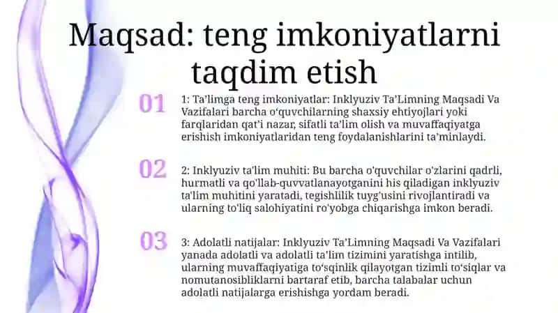 Inklyuziv TaʼLimning Maqsadi Va Vazifalari 2