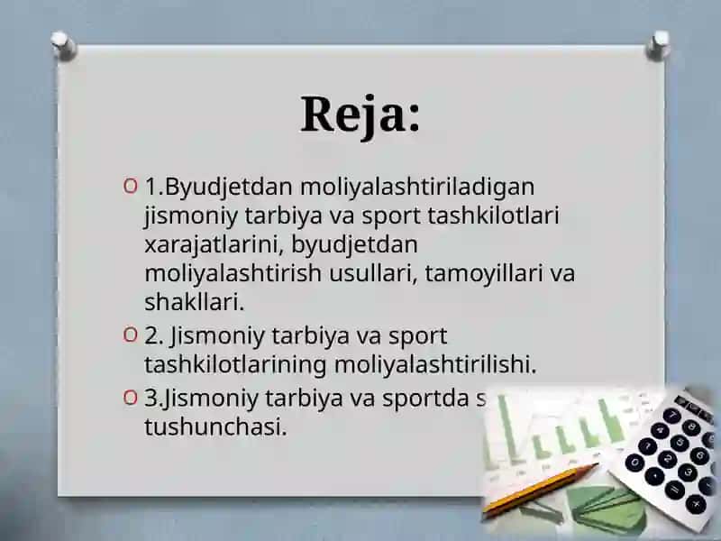 Mavzu № 12. Jismoniy tarbiya va sport tashkilotlarini moliyalashtirilishi 2