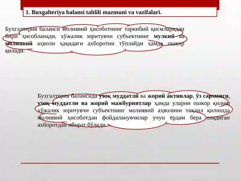 Buxgalteriya balansini tahlili 2
