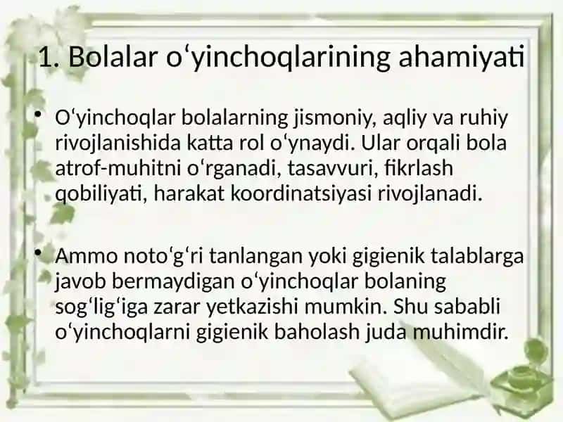 Bolalar o‘yinchoqlariga gigienik baho berish 2