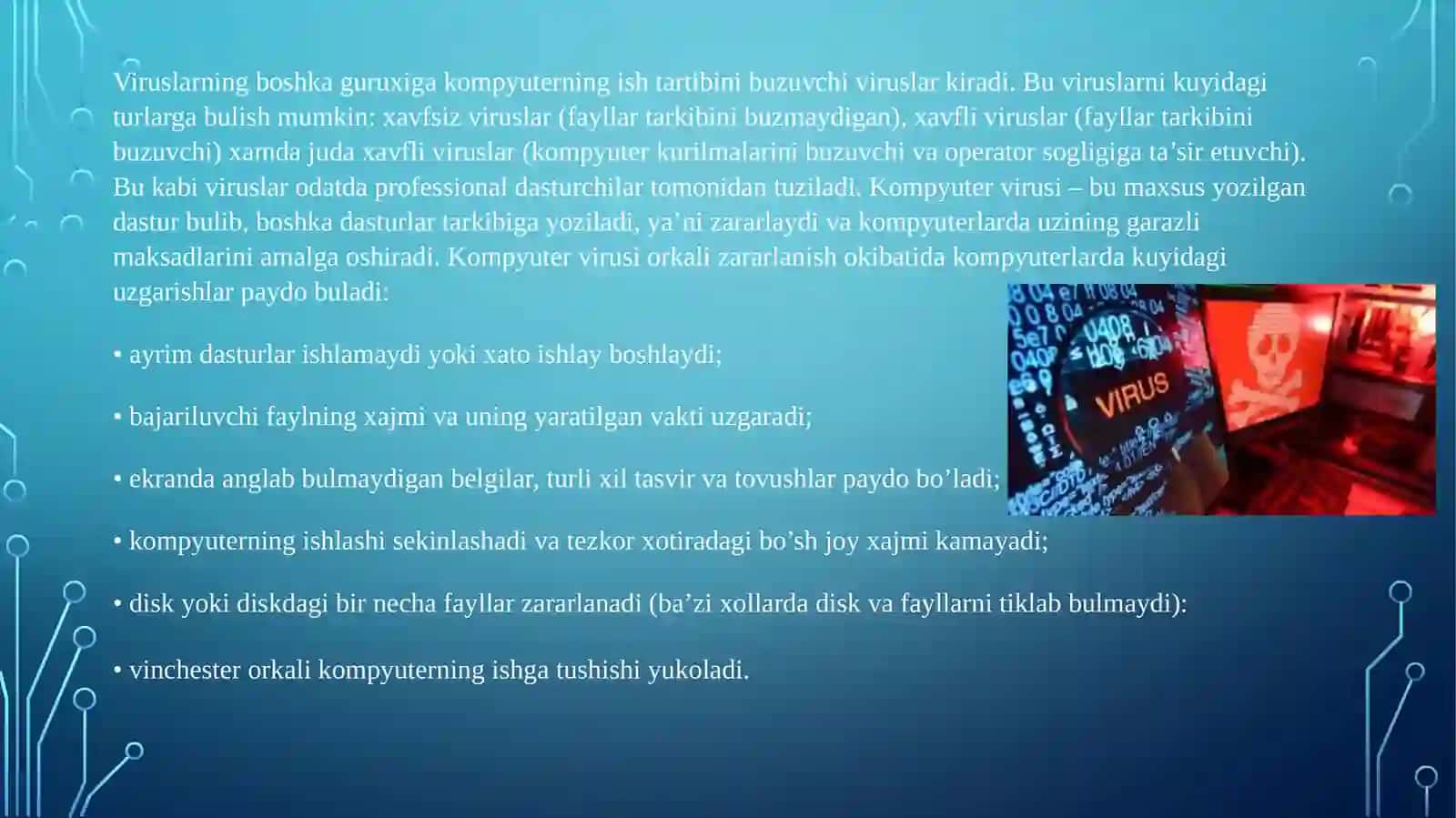 Kompyuter viruslarining zararli ta'siri 2