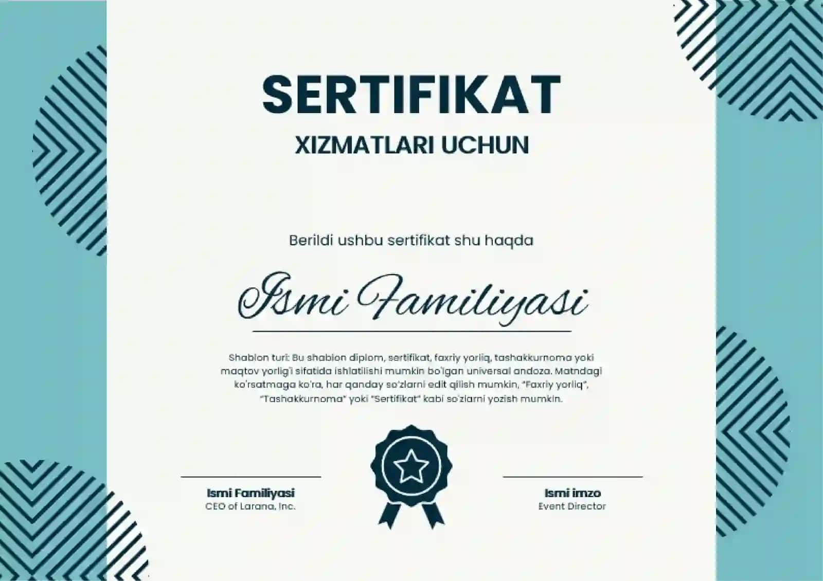 SERTIFIKAT XIZMATLARI UCHUN 2