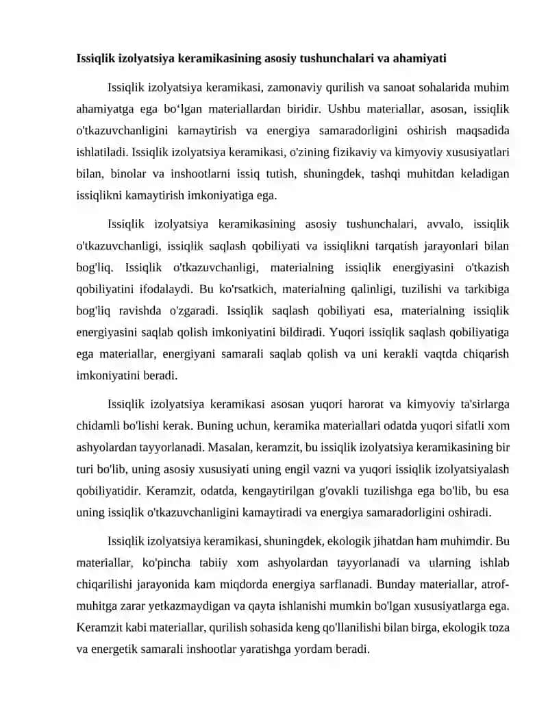Issiqlik izolyatsiya keramikasi. Keramzit 2