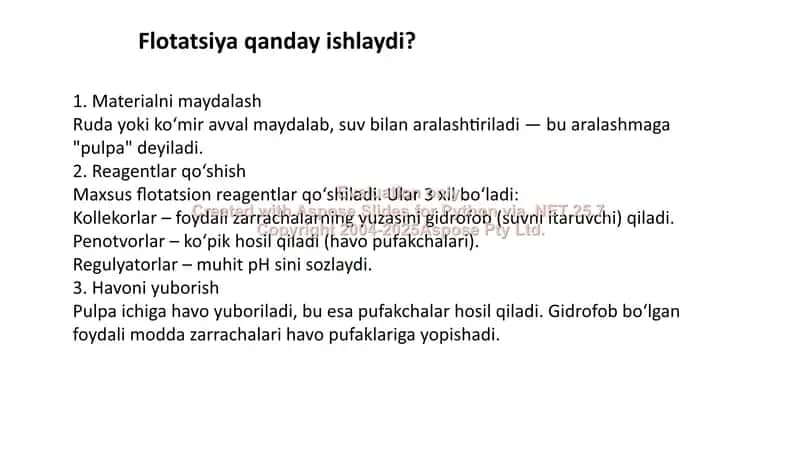 Flotatsiya Qurilmasi va Ishlashi 2