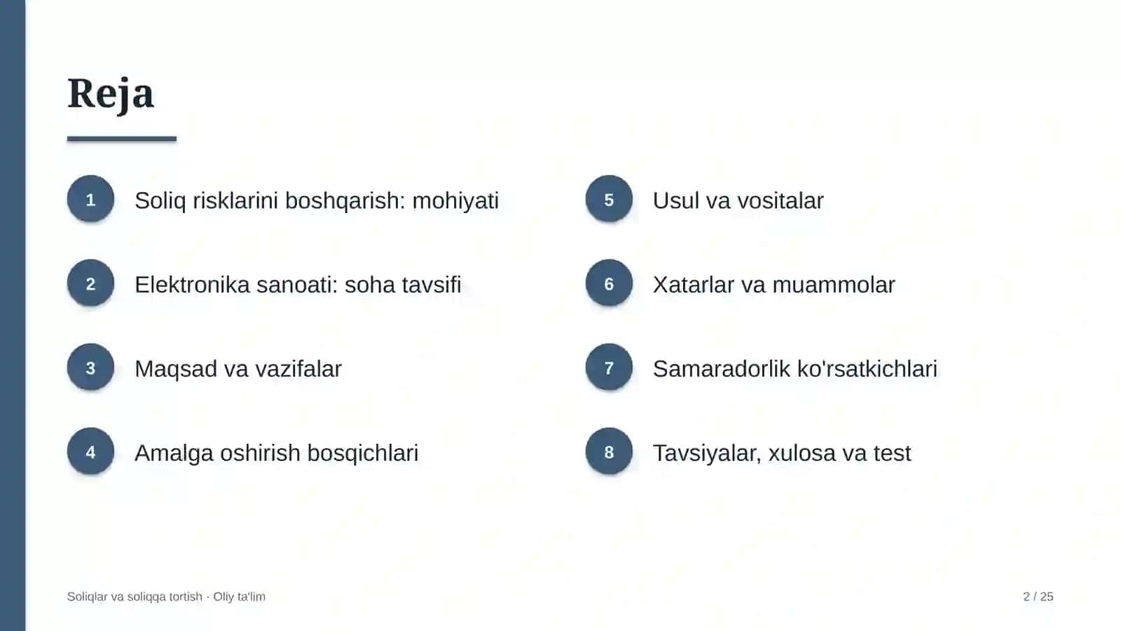 Elektronika sanoatida soliq risklarini boshqarish 2