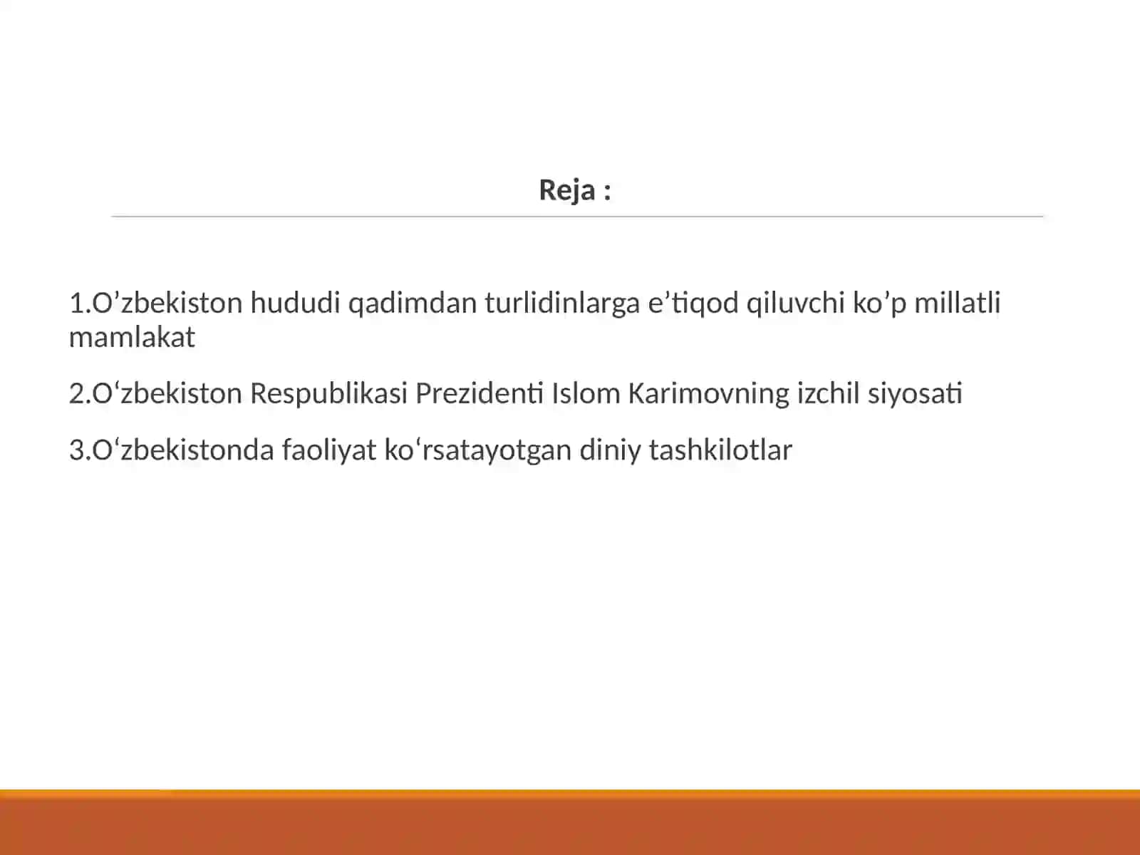 O’zbekistonda konfessiyalar aro diniy bag`rikenglikning ko’rinishlari 2
