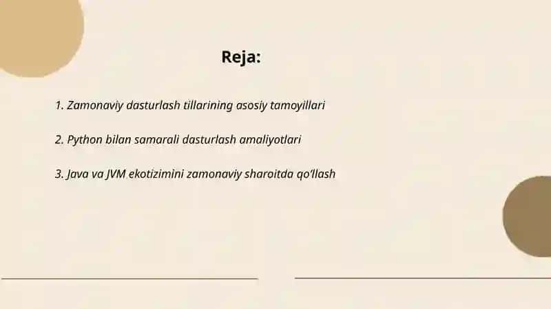 Zamonaviy dasturlash tillaridan foydalanish 2