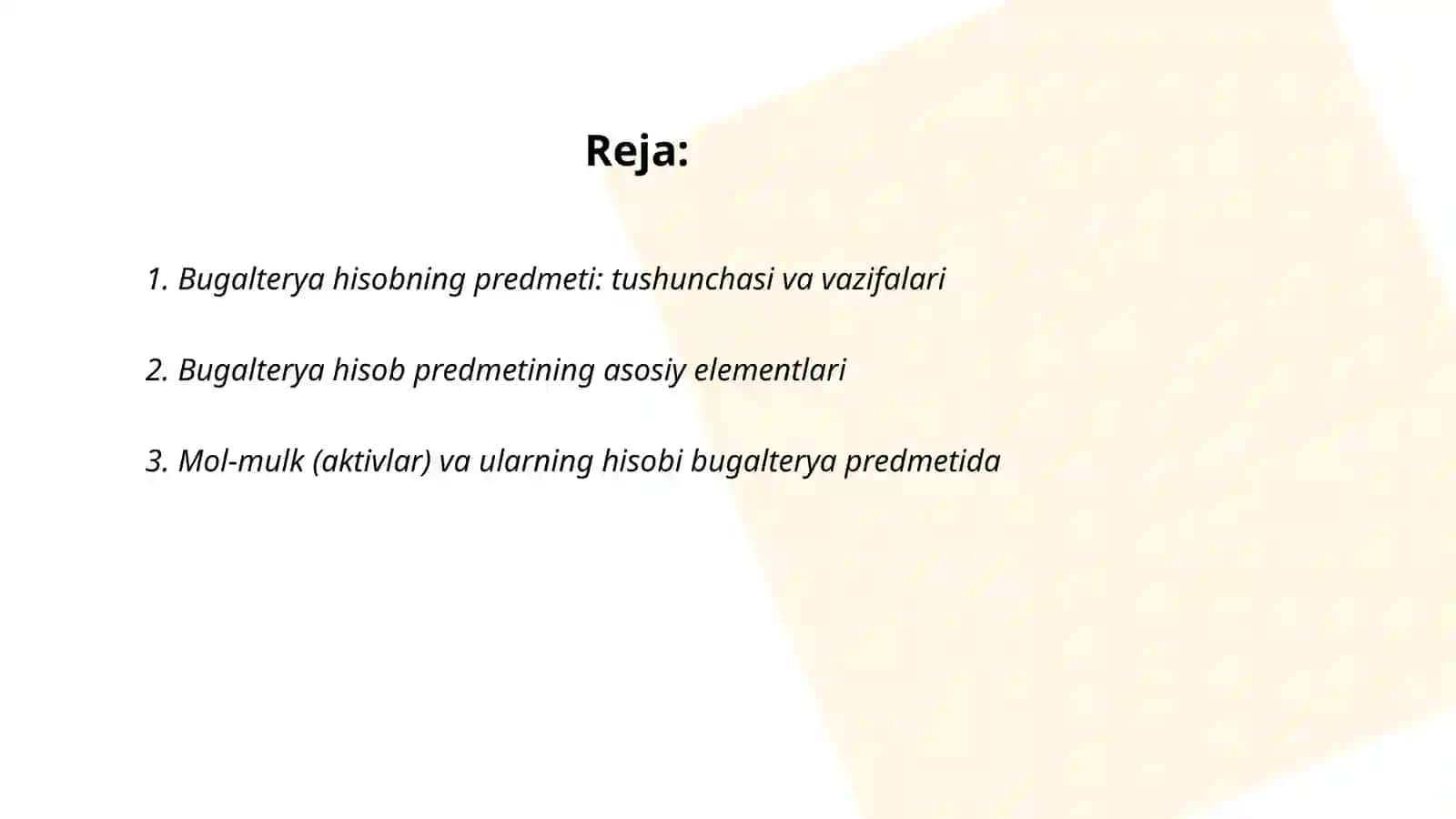 Bugalterya hisobning predmeti 2
