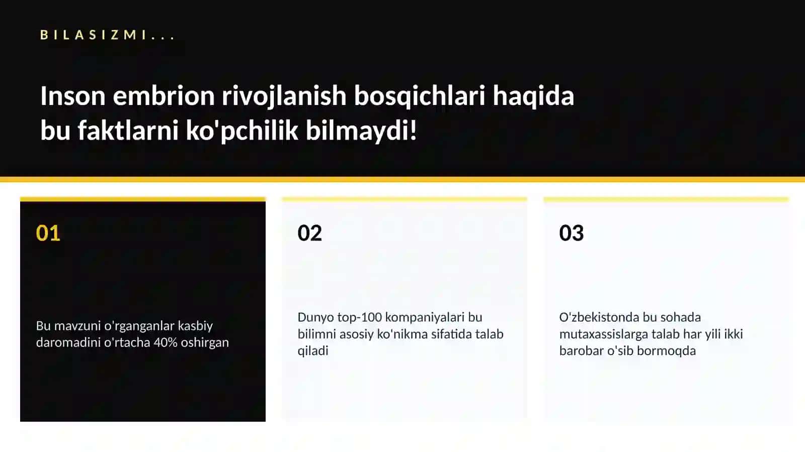 Inson embrion rivojlanish bosqichlari 2