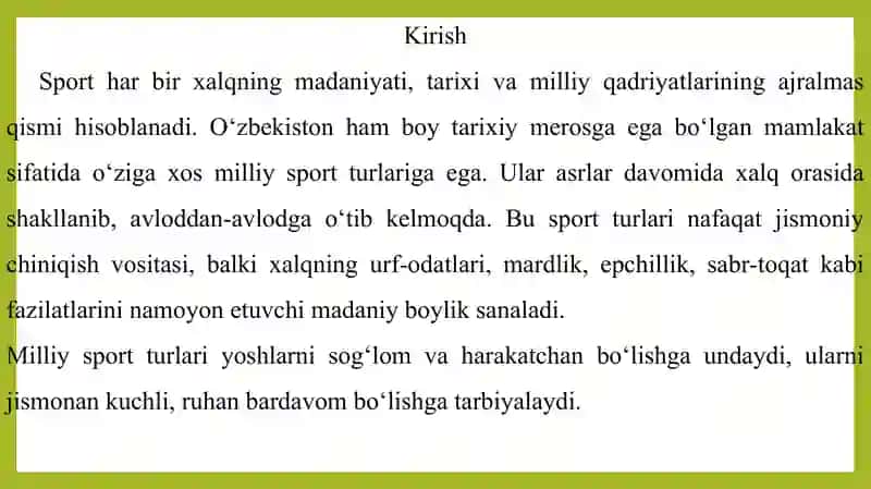 O’zbekiston milliy sport turlari 2