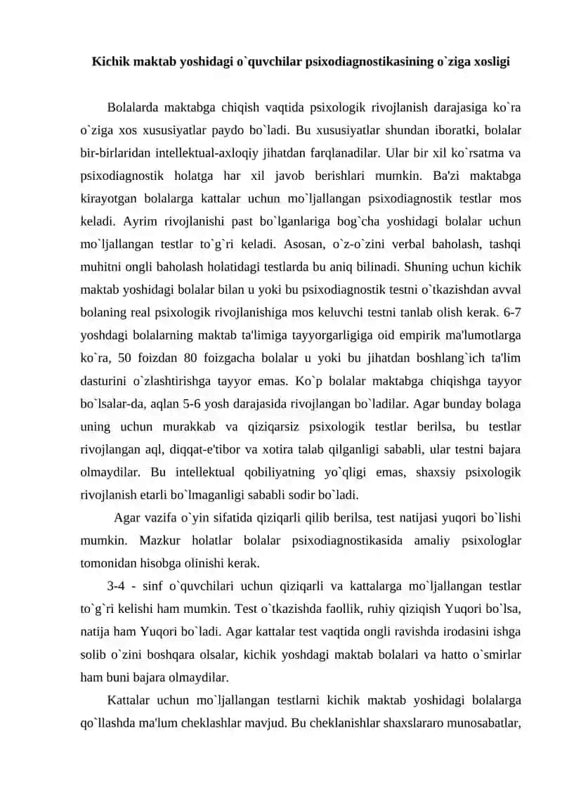 Intellekt psixodiagnostikasi 2