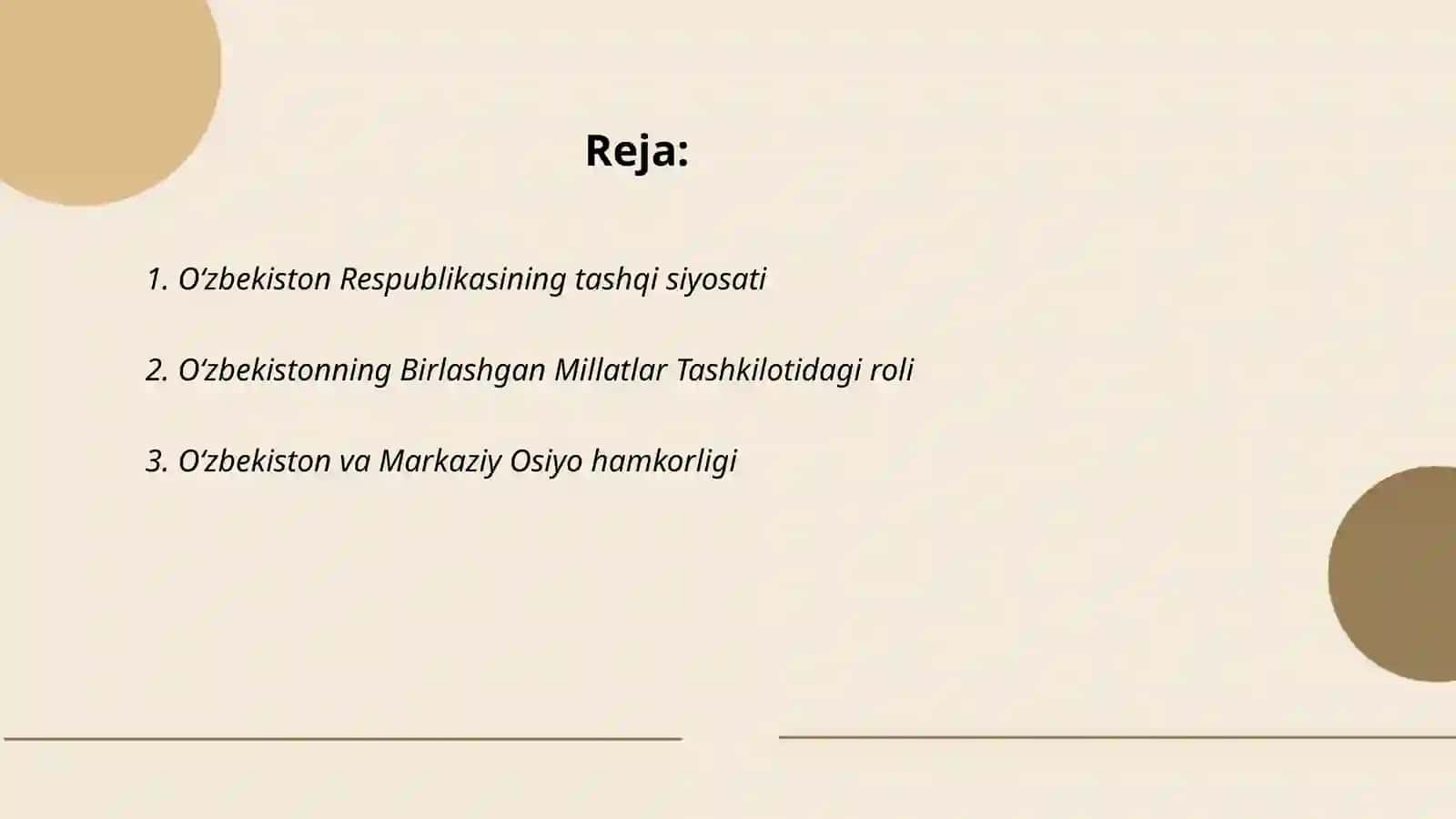 Oʻzbekiston va jahon hamjamiyati 2