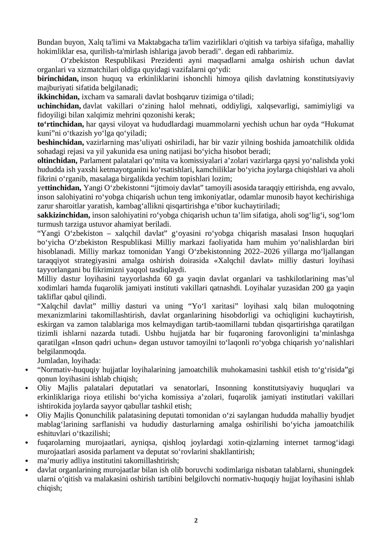 Yangi O‘zbekistonda xalqchil va insonparvar davlat qurishning ijtimoiy-siyosiy ahamiyati 2