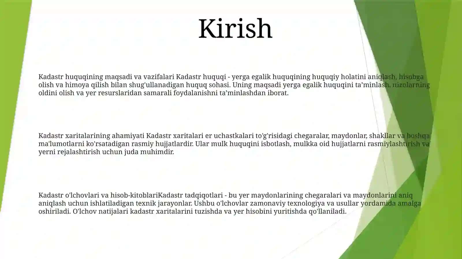 KoʻChmas Mulk Kadastrlari Va Ularni Yuritish Xususiyatlari 2