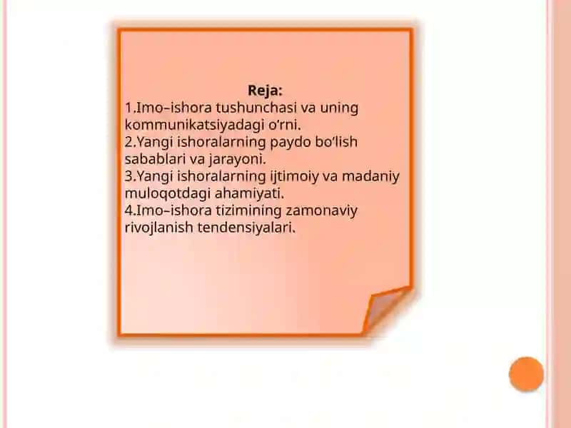 Yangiishoralarning imo-ishoradagio'rni 2