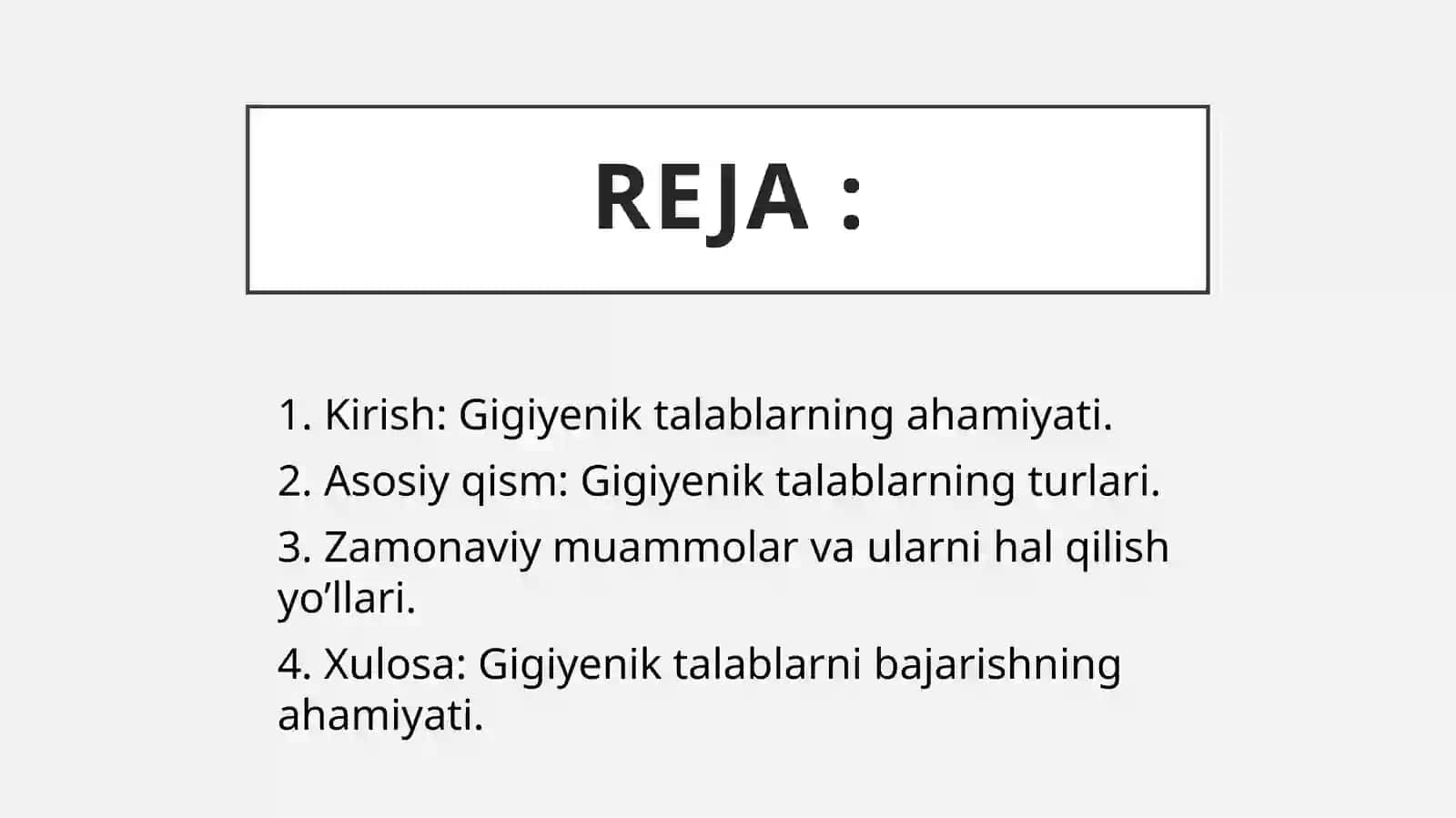 Gigiyenik talablar 2