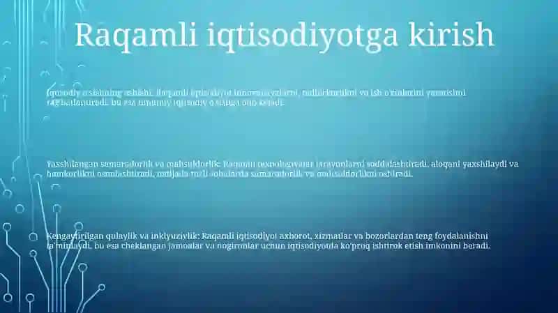 Raqamli Iqtisodiyot Rivoji 2