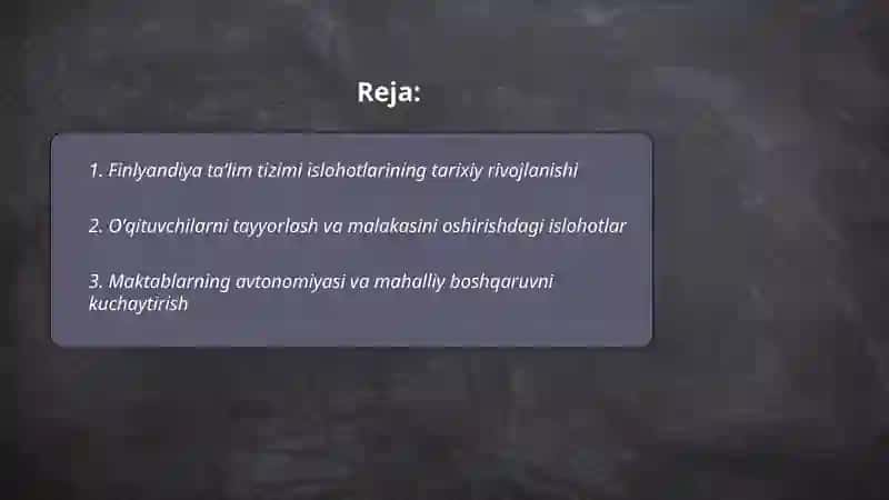 Finlyandiya taʼlim tizimi islohotlari 2