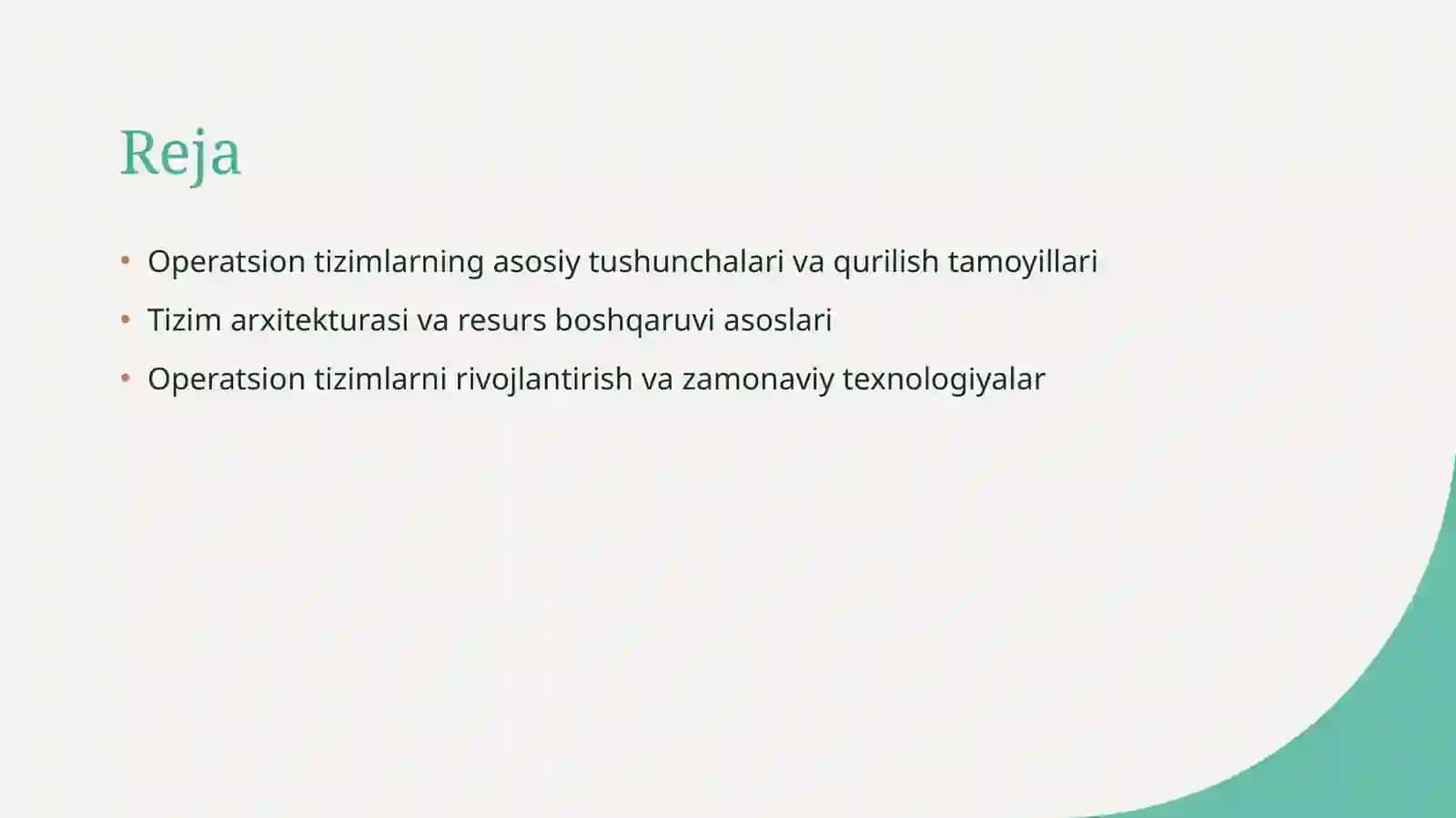 Operatsion tizim qurishning asosiy tamoyillari 2